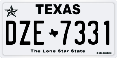 TX license plate DZE7331