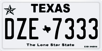TX license plate DZE7333