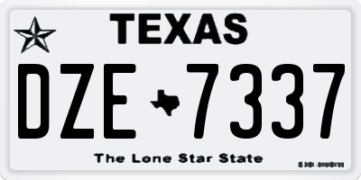 TX license plate DZE7337