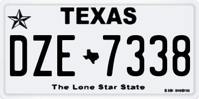 TX license plate DZE7338