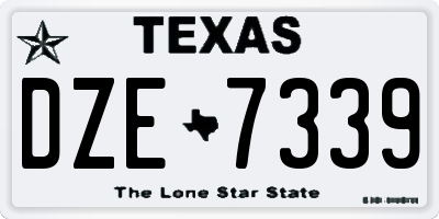 TX license plate DZE7339