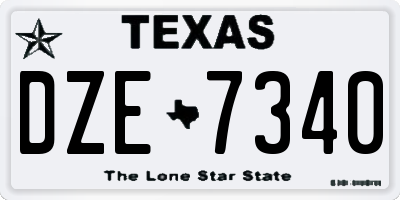 TX license plate DZE7340