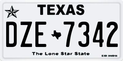 TX license plate DZE7342