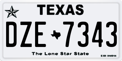 TX license plate DZE7343