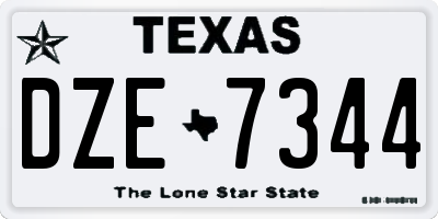 TX license plate DZE7344