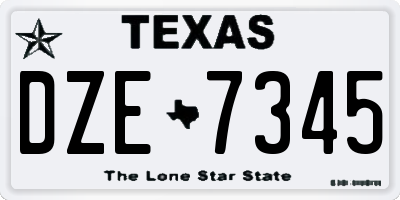 TX license plate DZE7345