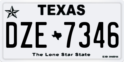 TX license plate DZE7346