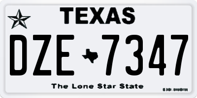 TX license plate DZE7347