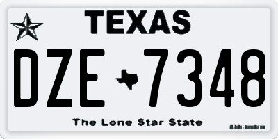 TX license plate DZE7348