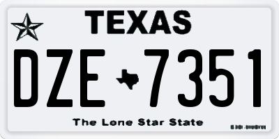 TX license plate DZE7351