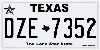 TX license plate DZE7352