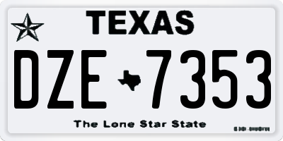 TX license plate DZE7353