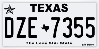 TX license plate DZE7355