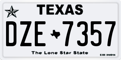 TX license plate DZE7357