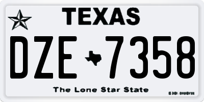 TX license plate DZE7358