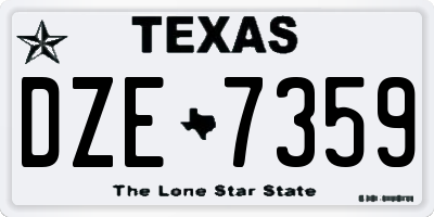TX license plate DZE7359