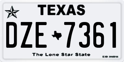 TX license plate DZE7361