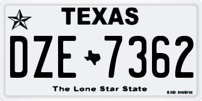 TX license plate DZE7362