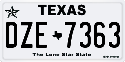 TX license plate DZE7363