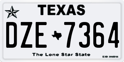 TX license plate DZE7364