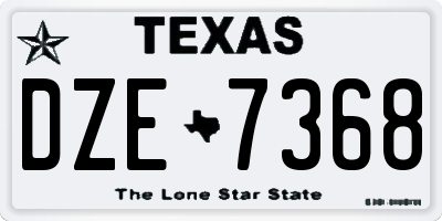 TX license plate DZE7368