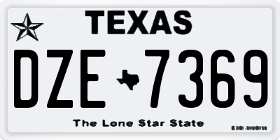 TX license plate DZE7369