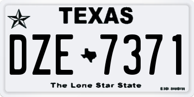 TX license plate DZE7371