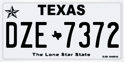 TX license plate DZE7372