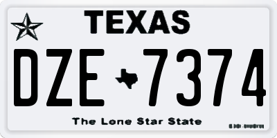 TX license plate DZE7374