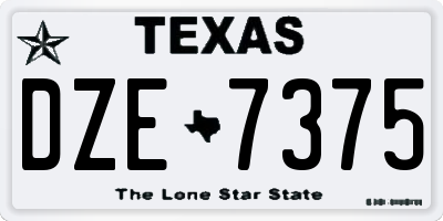 TX license plate DZE7375