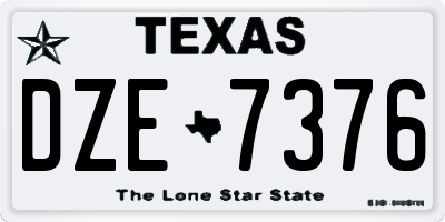 TX license plate DZE7376