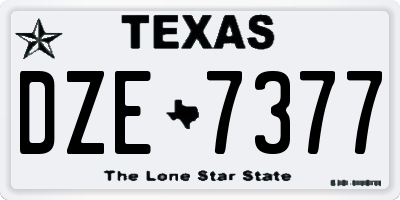 TX license plate DZE7377