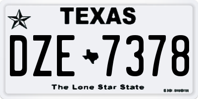 TX license plate DZE7378