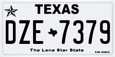 TX license plate DZE7379
