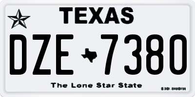 TX license plate DZE7380