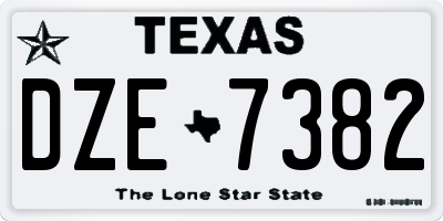 TX license plate DZE7382