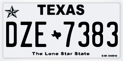 TX license plate DZE7383