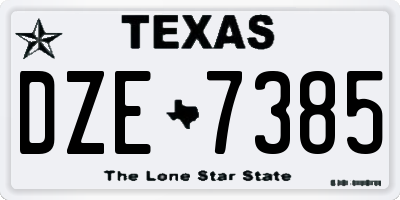 TX license plate DZE7385
