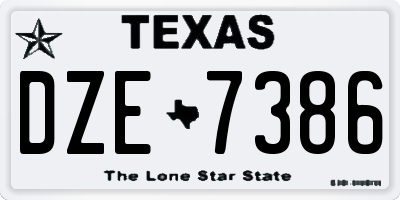 TX license plate DZE7386