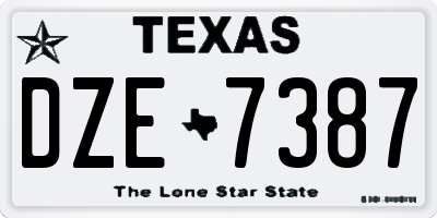 TX license plate DZE7387