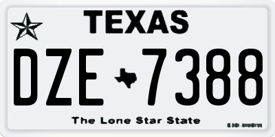 TX license plate DZE7388