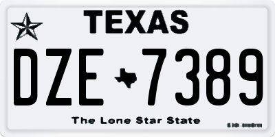 TX license plate DZE7389