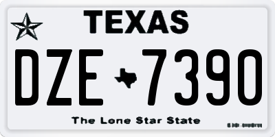 TX license plate DZE7390