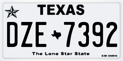 TX license plate DZE7392