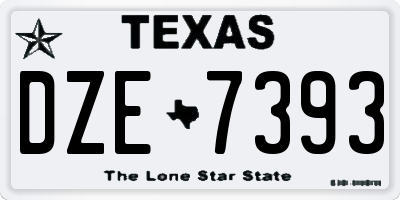 TX license plate DZE7393