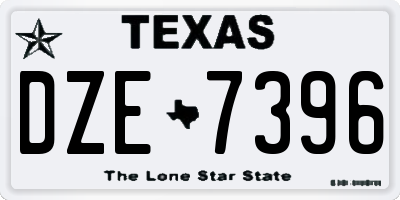 TX license plate DZE7396