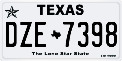TX license plate DZE7398