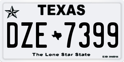 TX license plate DZE7399