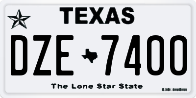 TX license plate DZE7400