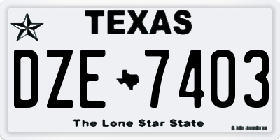 TX license plate DZE7403